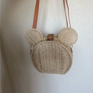 Tan Woven Crossbody Bag